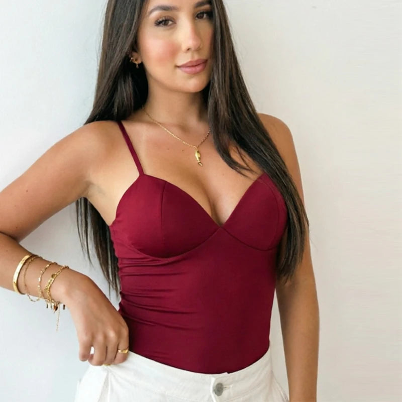 Cropped Feminino Sem Manga Estilo Corset