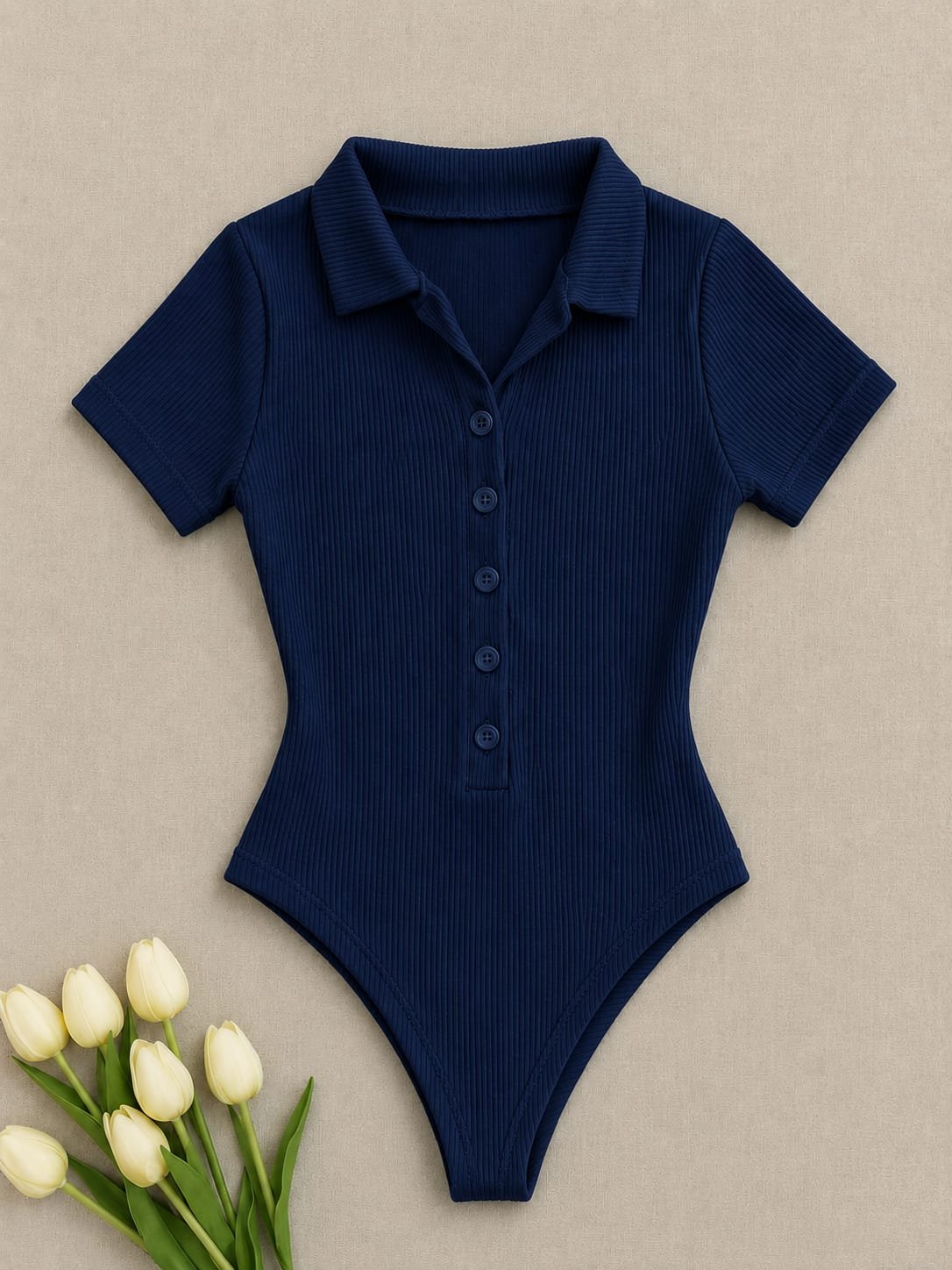 Body Feminino Gola Polo - Belle Lily