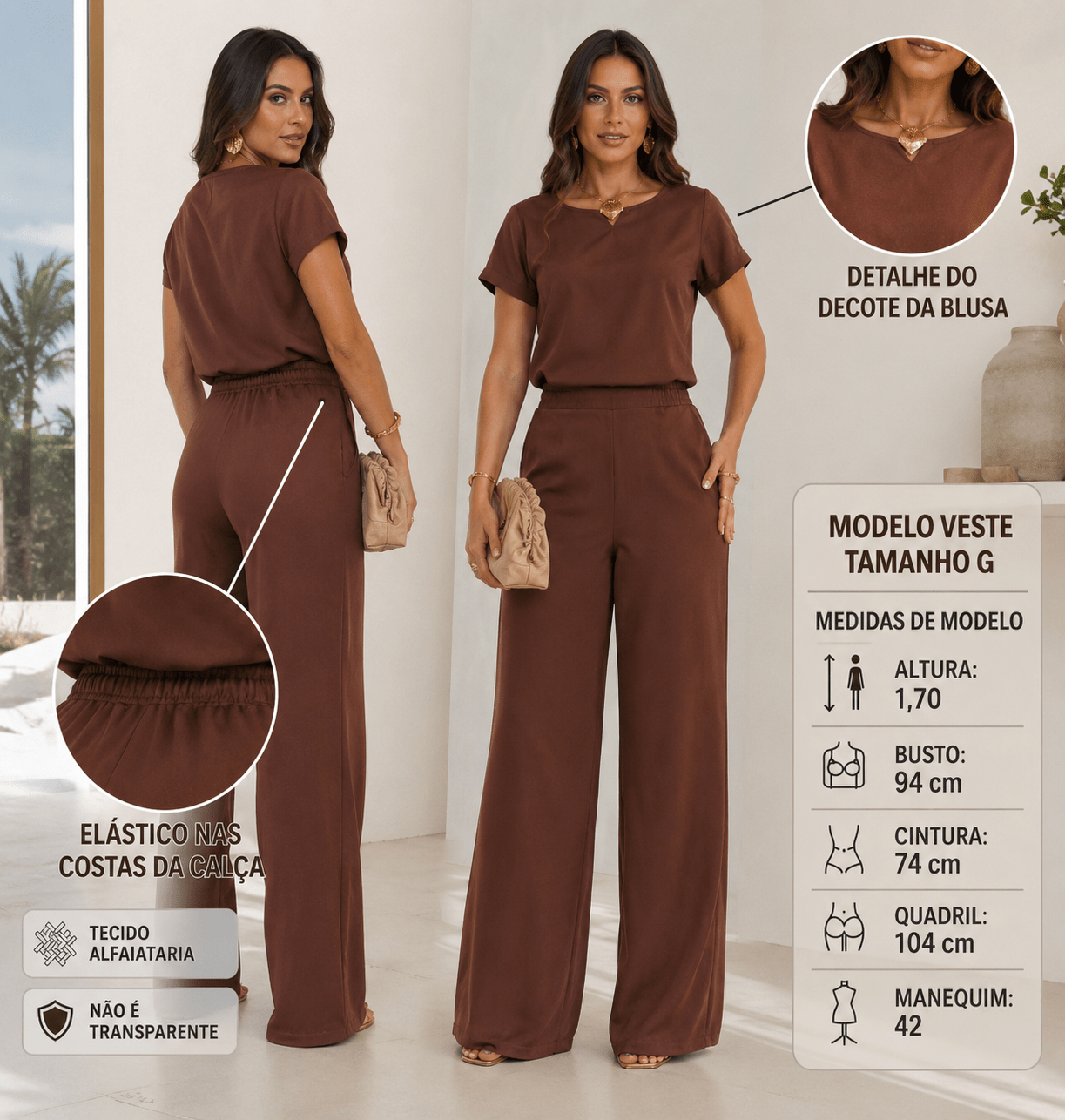 Conjunto Feminino Alfaiataria Premium — Calça e Blusa - Belle Lily