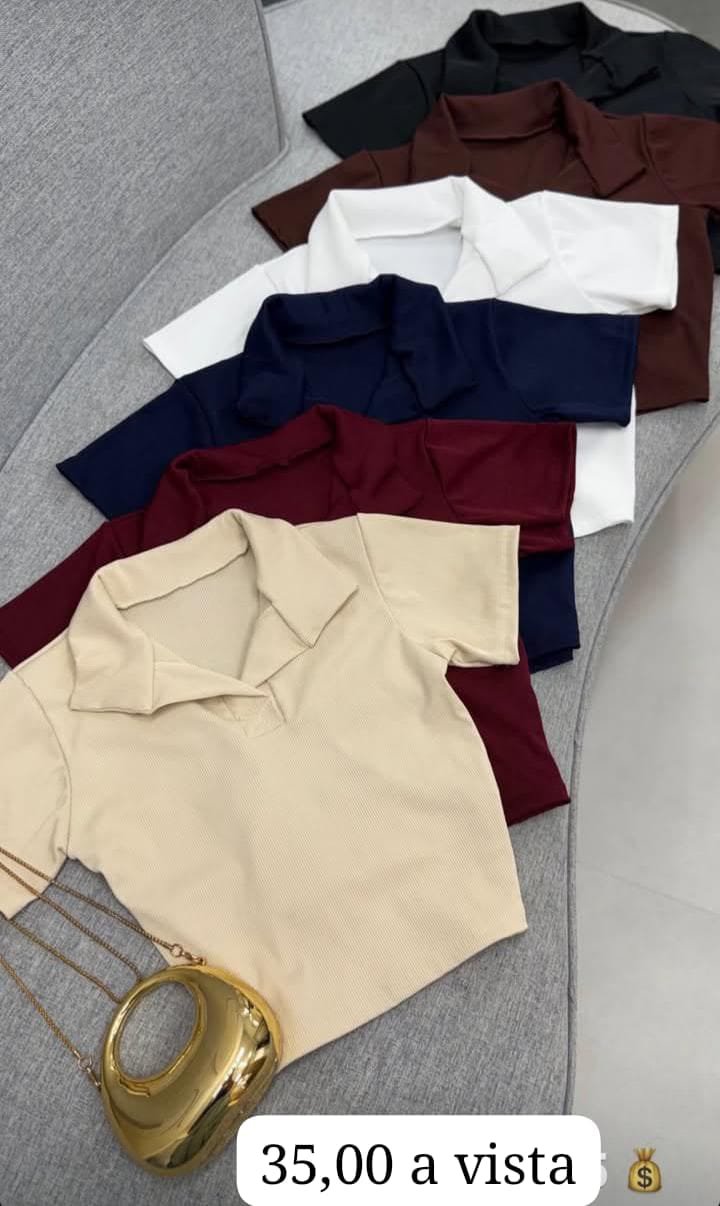 Cropped Feminino Gola Polo - Belle Lily