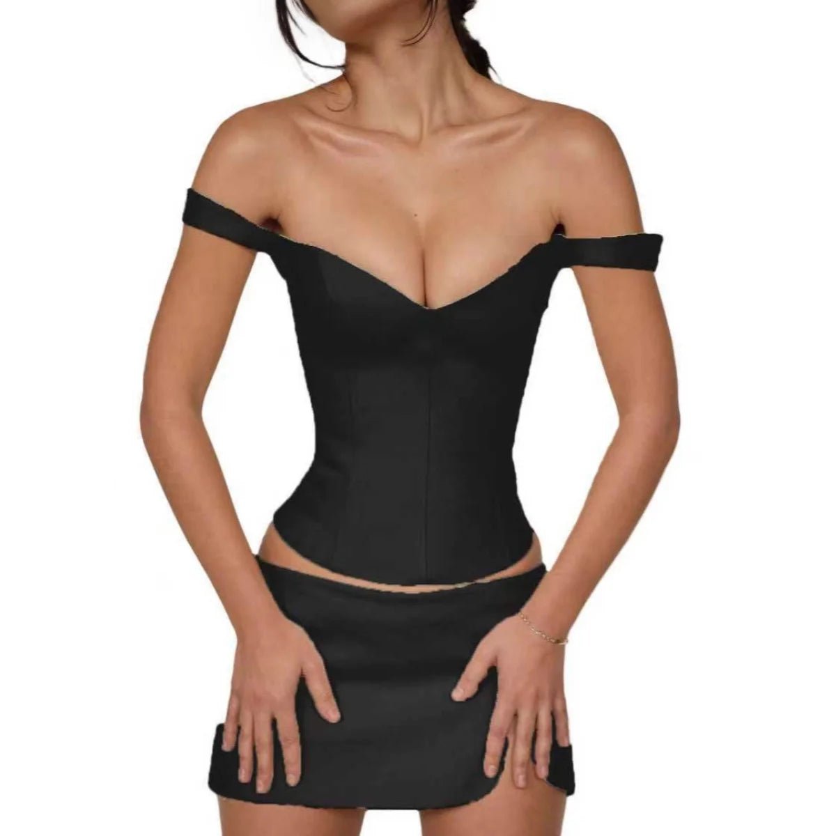 Top Corset com Zíper Frontal e Alças Duplas - Belle Lily